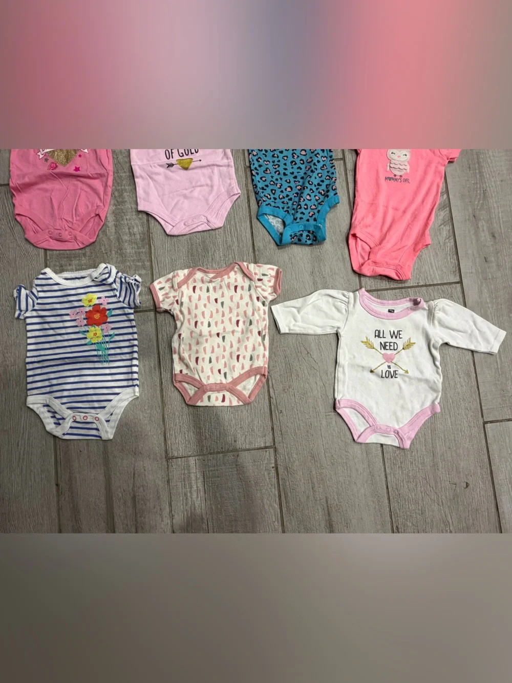 0-3 month baby girl onesie bundle (15 total)